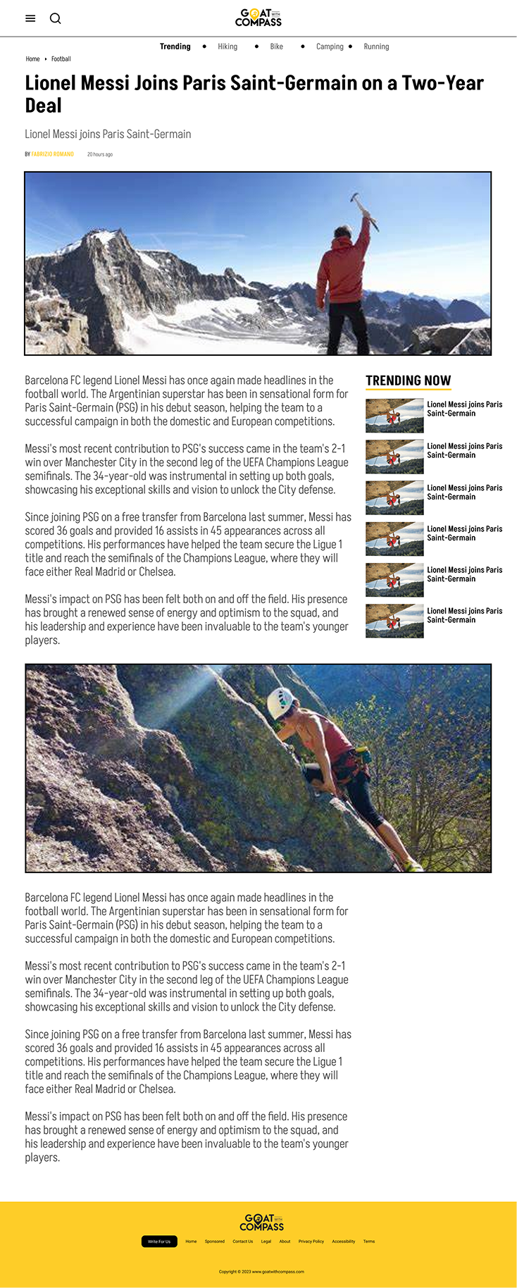 GOAT at COMPASS — details and navigation